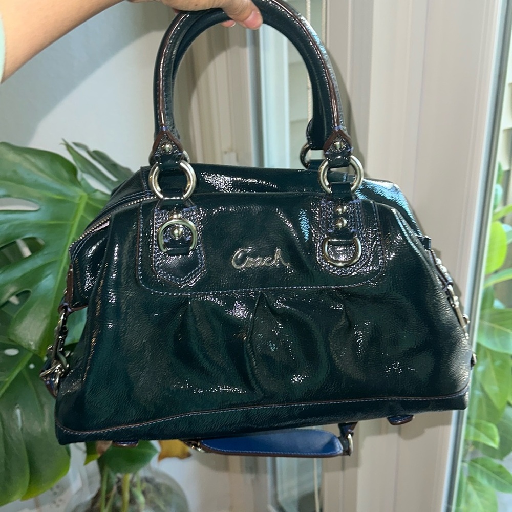 Vintage Coach Black Patent Leather Handbag